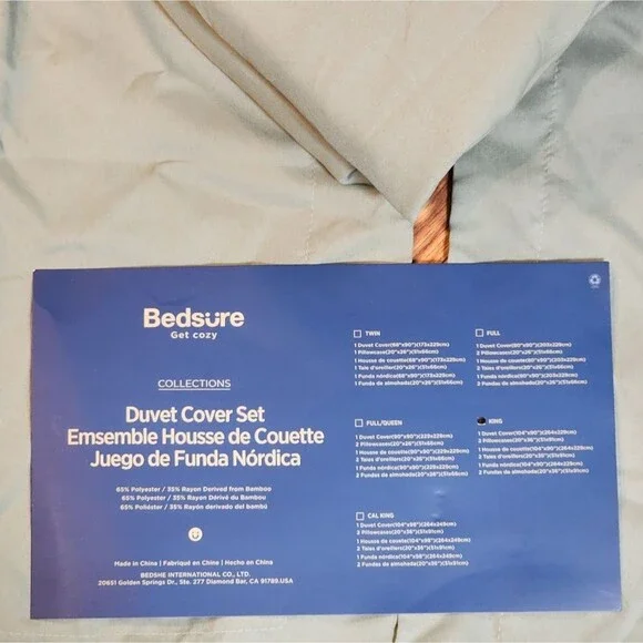 Derived from Bamboo Blend Green King Duvet Cover Set
